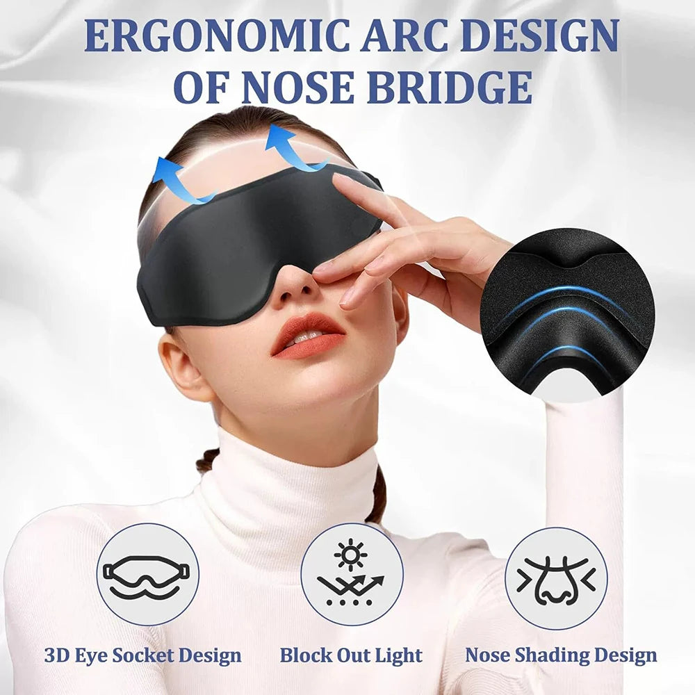 3D Memory Foam Eye Mask — Breathable Blackout Sleep Cover