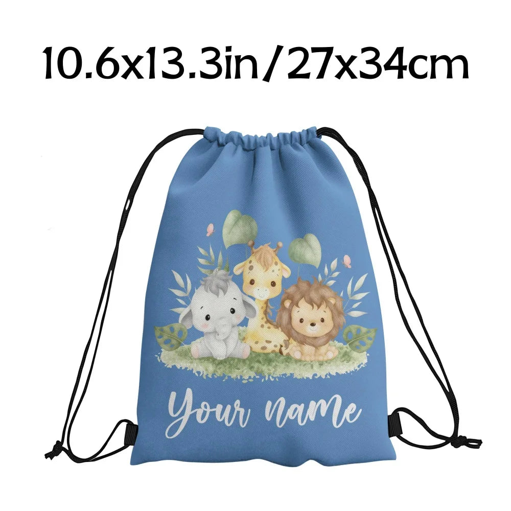 Animal Print Drawstring Bag — Versatile Lightweight Storage Pouch