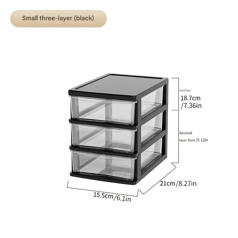 Transparent Desktop Storage Box — Multi-Tier Organizer for Stationery & Cosmetics