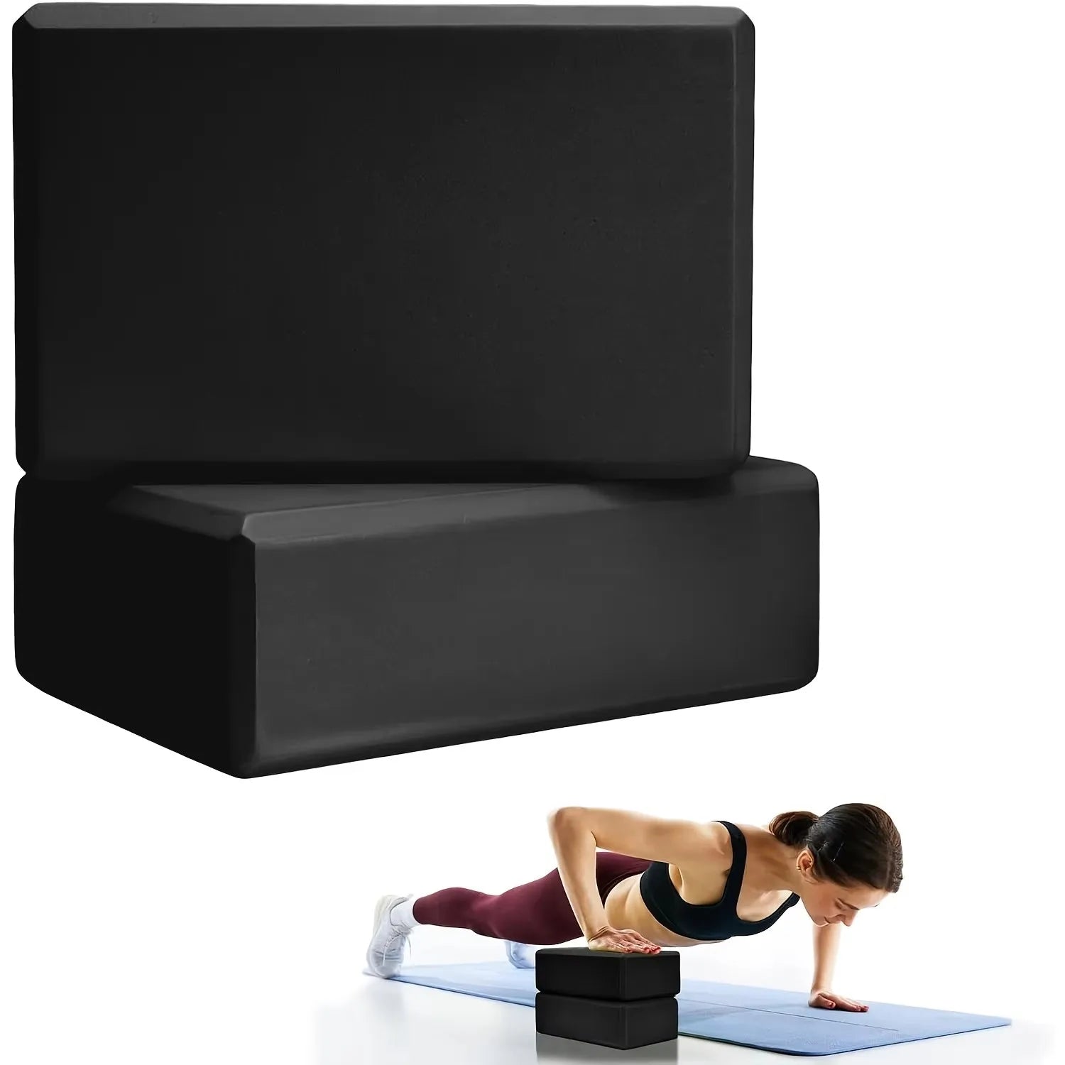 High-Density Foam Yoga Blocks — Supportive Set of 2 for Stretching