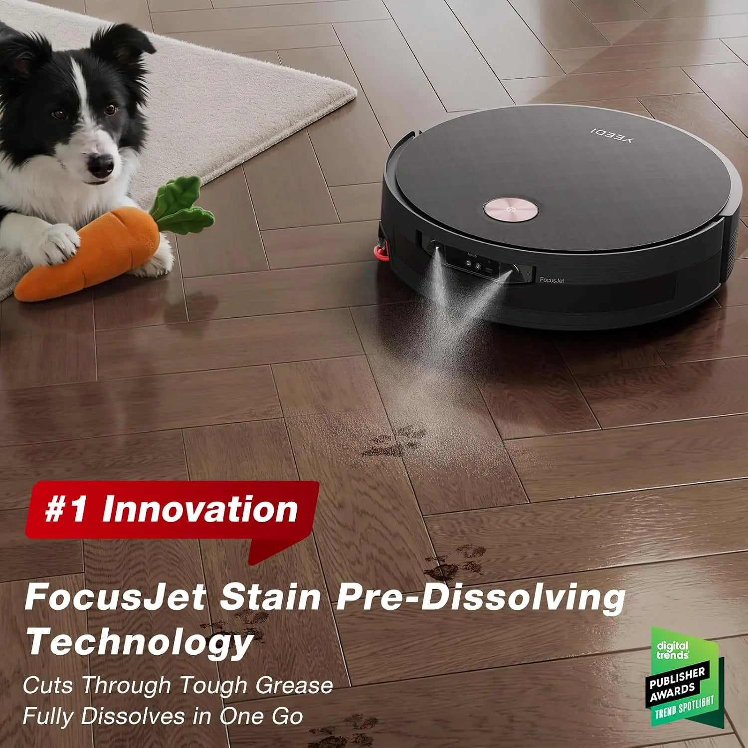 MelodySusie Robot Vacuum — Advanced Pre-Spray Cleaning Floor Cleaner