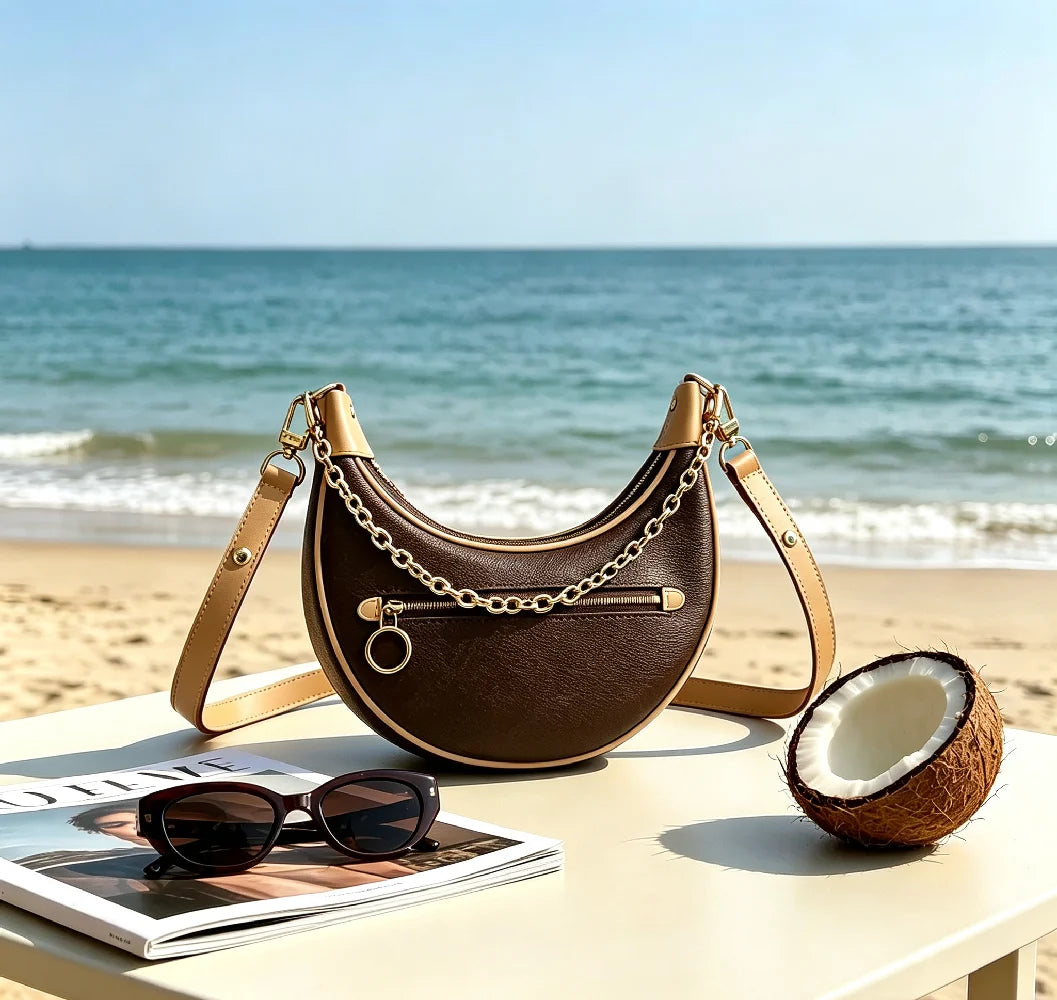 Retro Geometric Crossbody Handbag — Multi-Layer PU Leather Messenger Bag