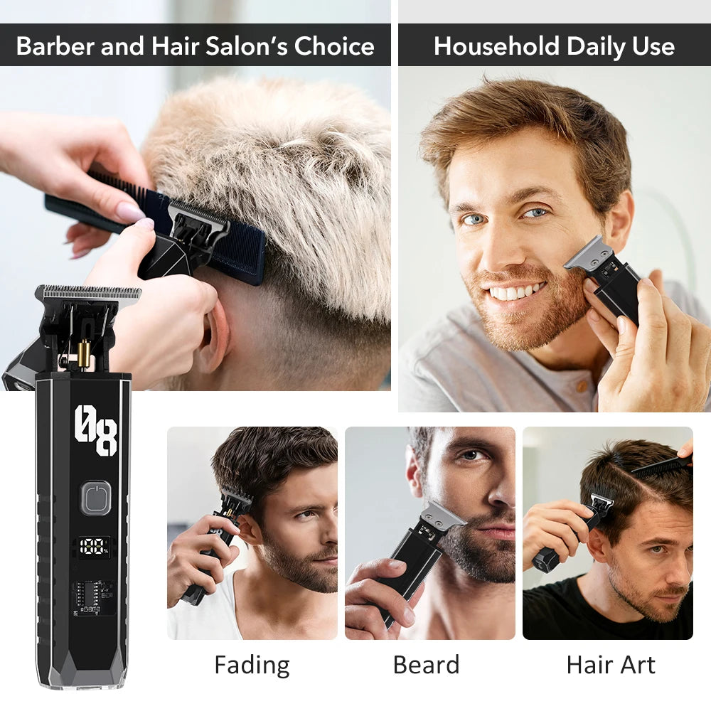 Ms.Dear Men's Cordless Hair Clipper — Professional Grooming Kit with LED Display