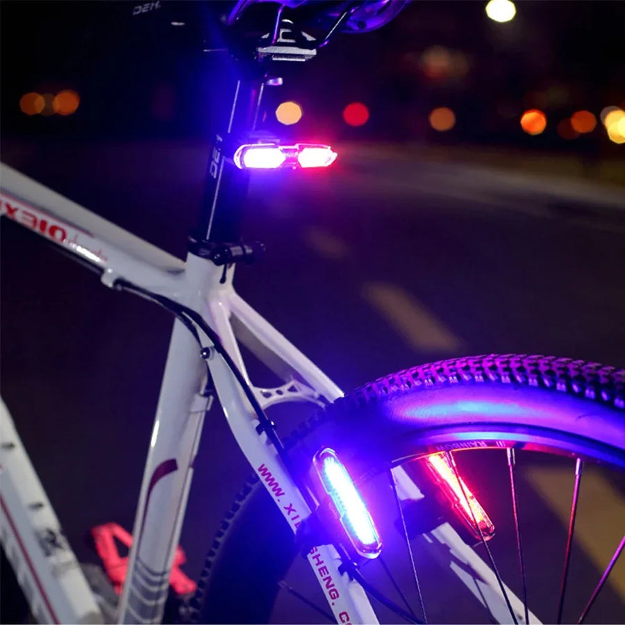 USB Rechargeable Bicycle Taillight — Waterproof Dual Color LED Safety Light
