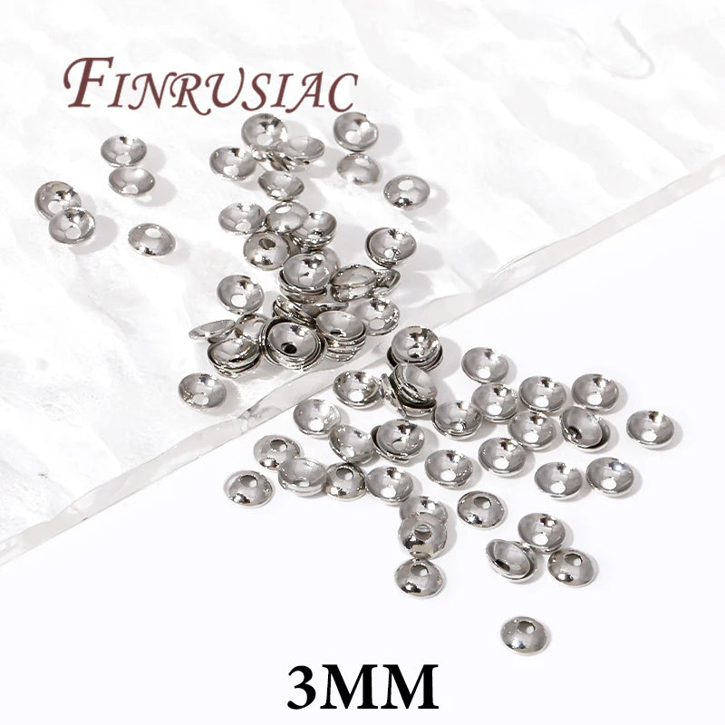FINRUSIAC Gold Plated Brass Bead Caps — Round Jewelry Findings for DIY Necklaces