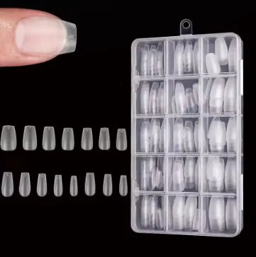 330pcs Short Almond Press-On Nails — Matte Gel Full Cover Tips, DIY Manicure Set