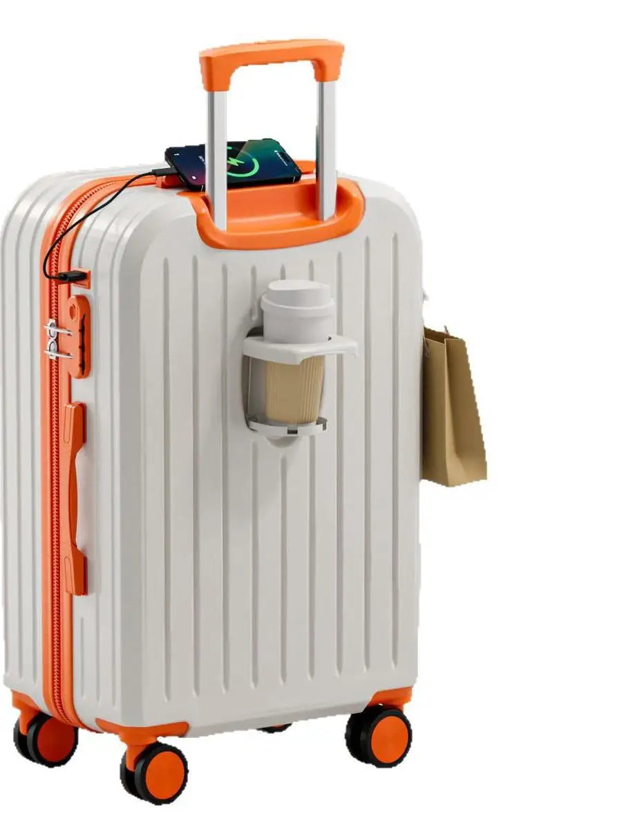 Durable ABS+PC Travel Suitcase — Silent Wheels & Password Lock