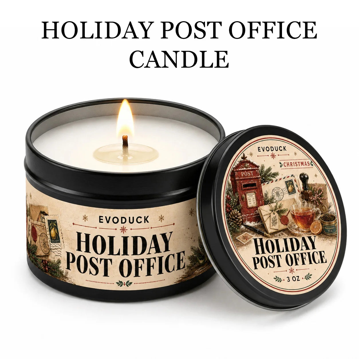 EVODUCK Cedar Amber Balsam Candle — Woodsy Pine Scented Holiday Gift