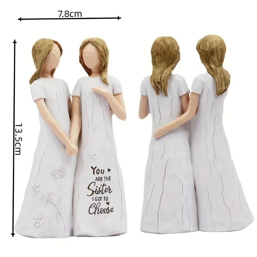 Friendship Angel Resin Figurine — Sisterhood Decor for Home or Office