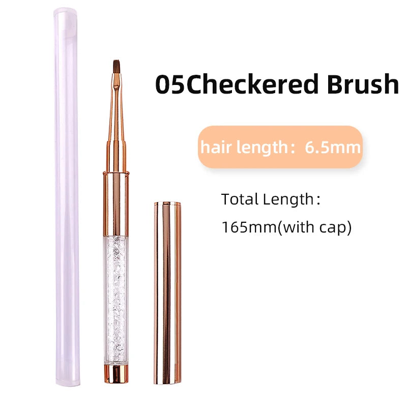 Rose Gold Nail Art Brush Set — Professional Manicure & Acrylic Tools