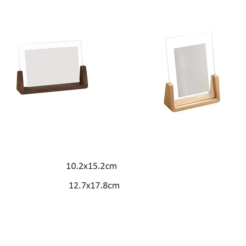 Creative U-Shaped Photo Frame — Transparent Acrylic & Wood Desktop Decor