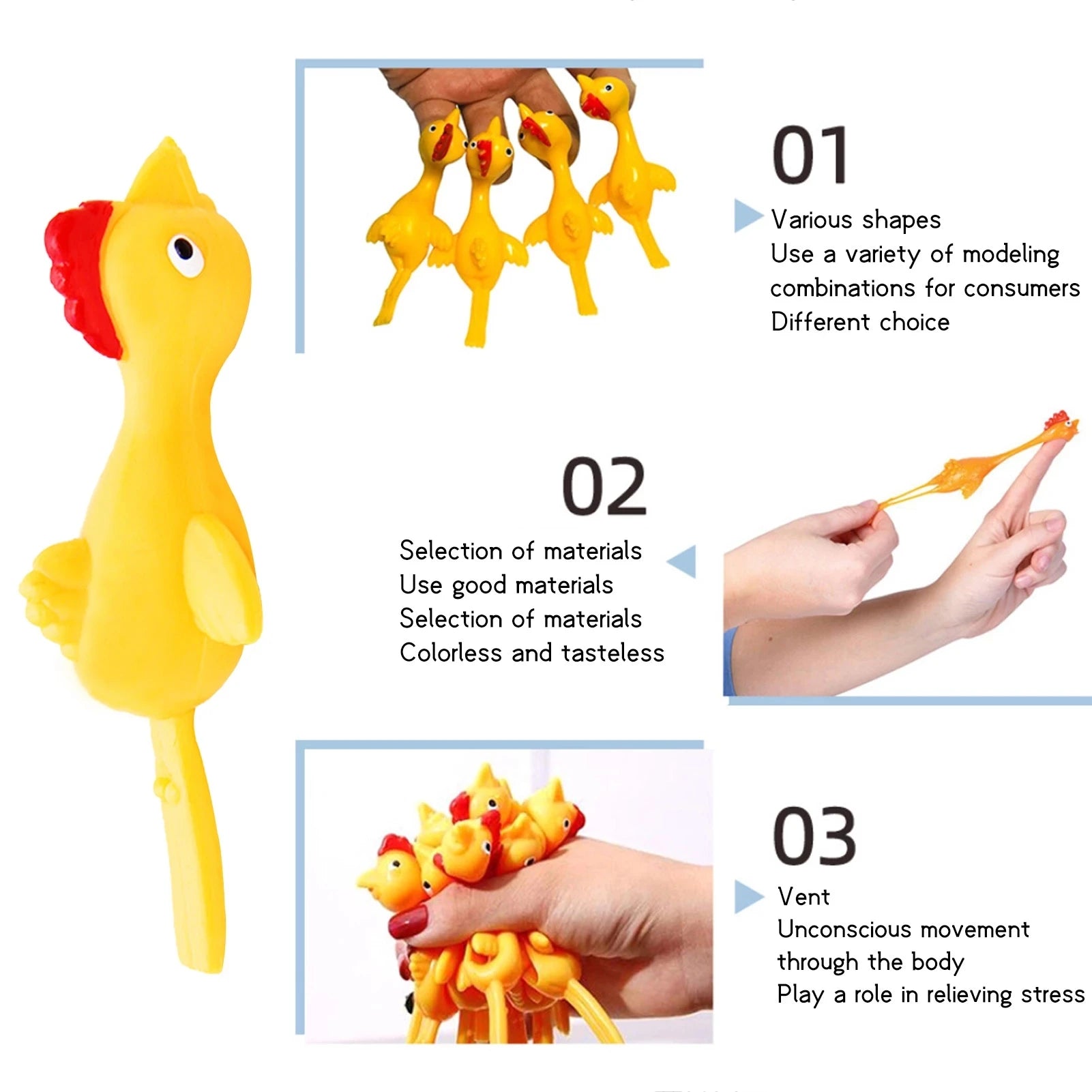 Rubber Chicken Finger Slingshot Toy — Novelty Ejection Prank Gift