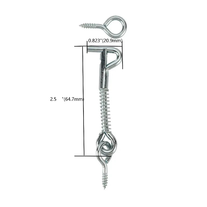 Safety Hook and Eye — Zinc Plated, 2 Pack