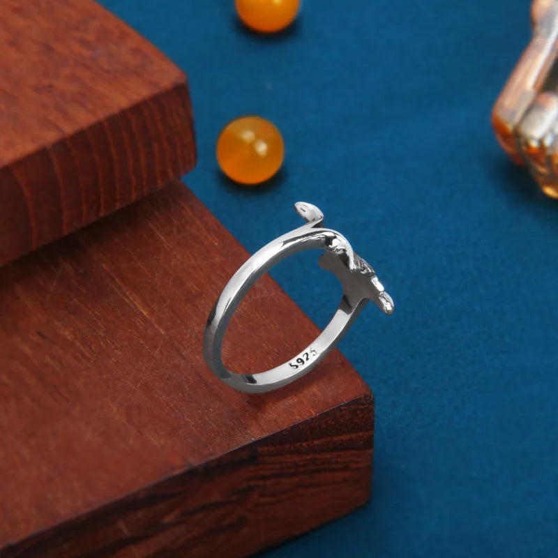 Sterling Silver Ginkgo Biloba Leaf Rings — Stackable Aesthetic Jewelry for Women