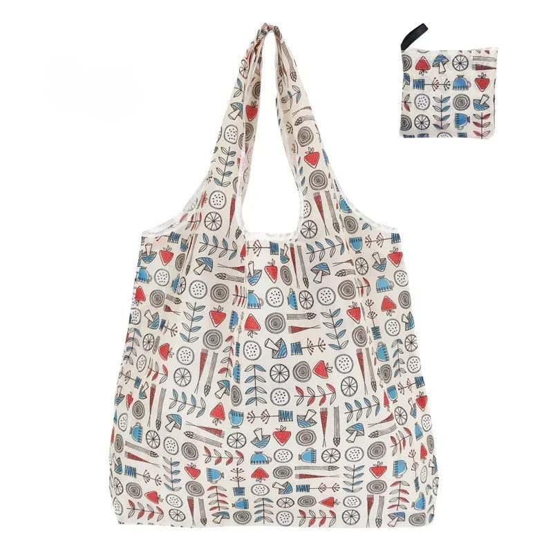 Foldable Reusable Shopping Bag — Large Capacity Animal Print Tote