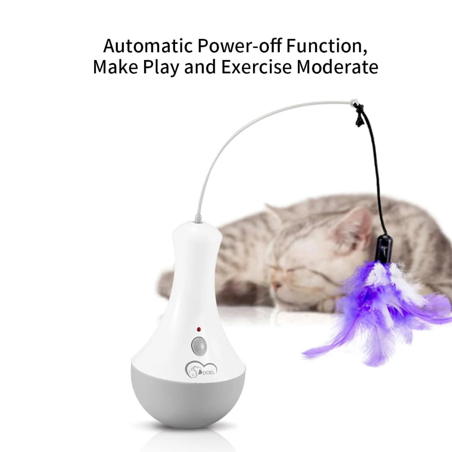 Automatic Interactive Cat Feather Toy — Rotating Teaser for Indoor Exercise
