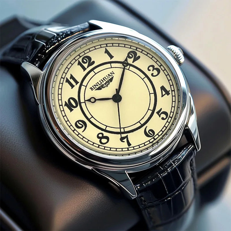 Men's Leather Strap Quartz Watch — Elegant Business & Leisure Timepiece