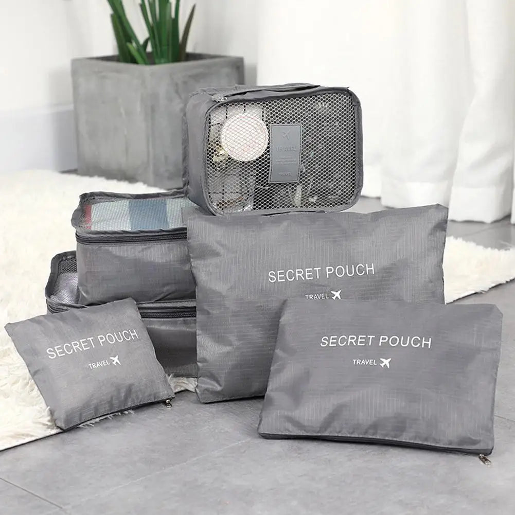 6-Piece Travel Packing Cube Set — Luggage Organizers for Clothes and Accessories
