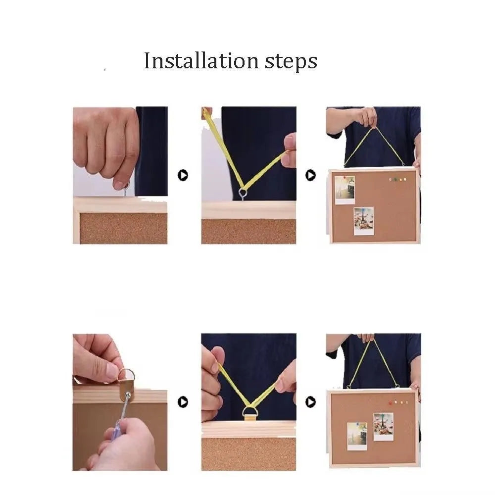 Wooden Framed Cork Bulletin Board — Decorative Memo Display Panel