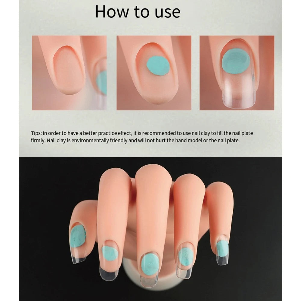 Houselin Flexible Nail Practice Hand — Realistic Silicone Mannequin for Manicure Training