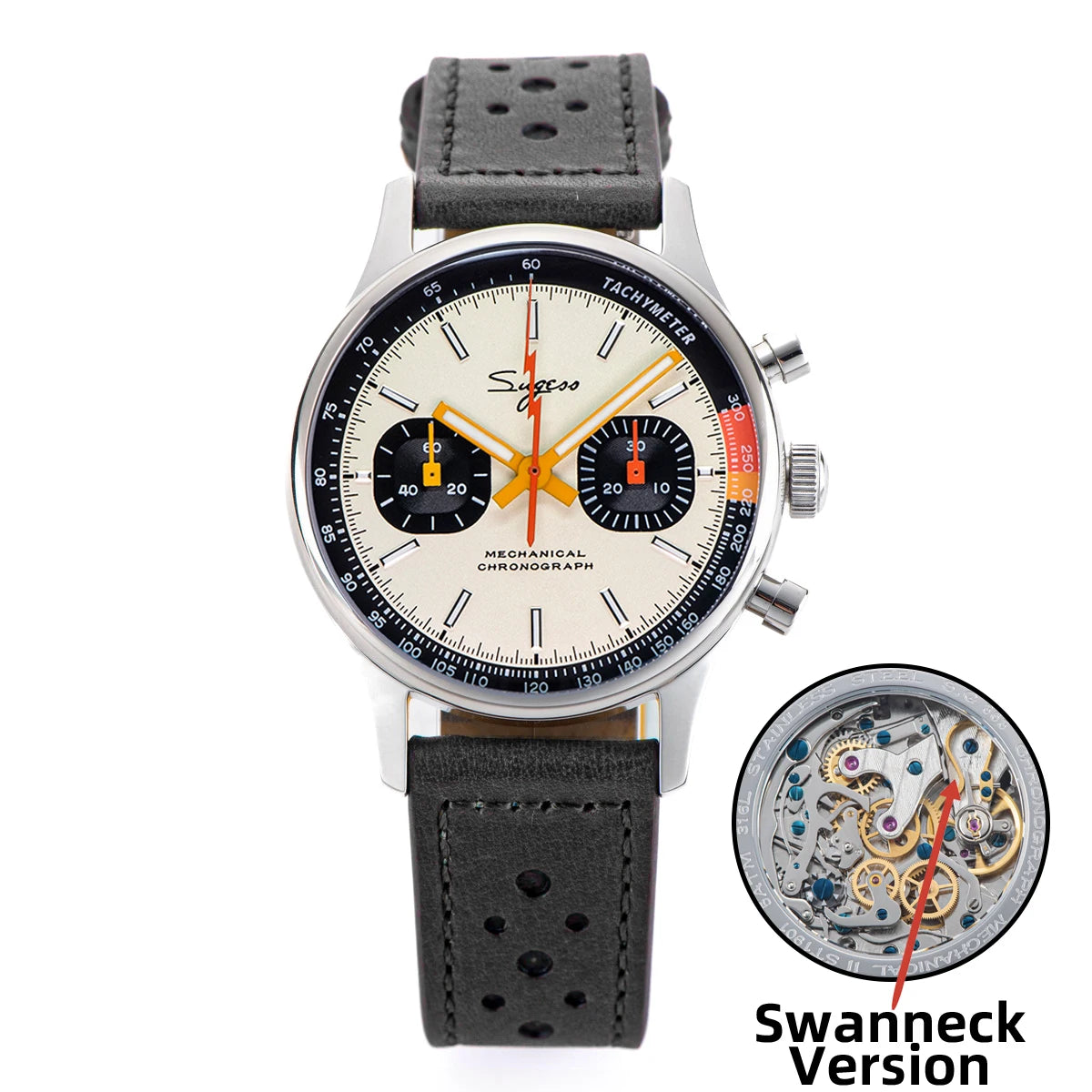 SUGESS Pilot Chronograph Watch — Mechanical Seagull Movement & Sapphire Crystal