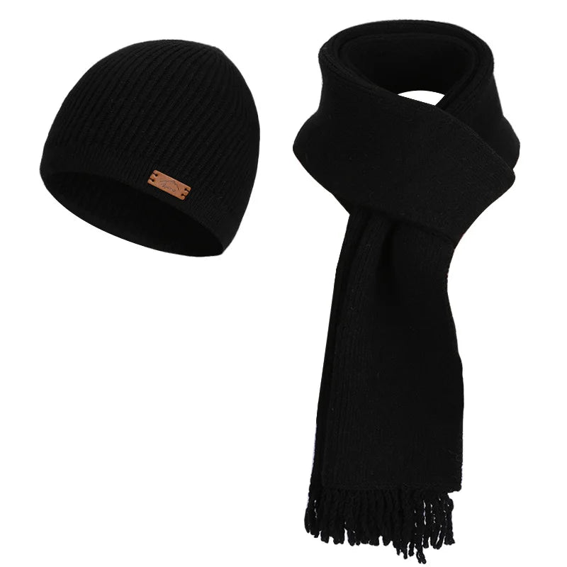 KINIJA Women's Winter Knit Set — Warm Plush Hat, Scarf & Gloves