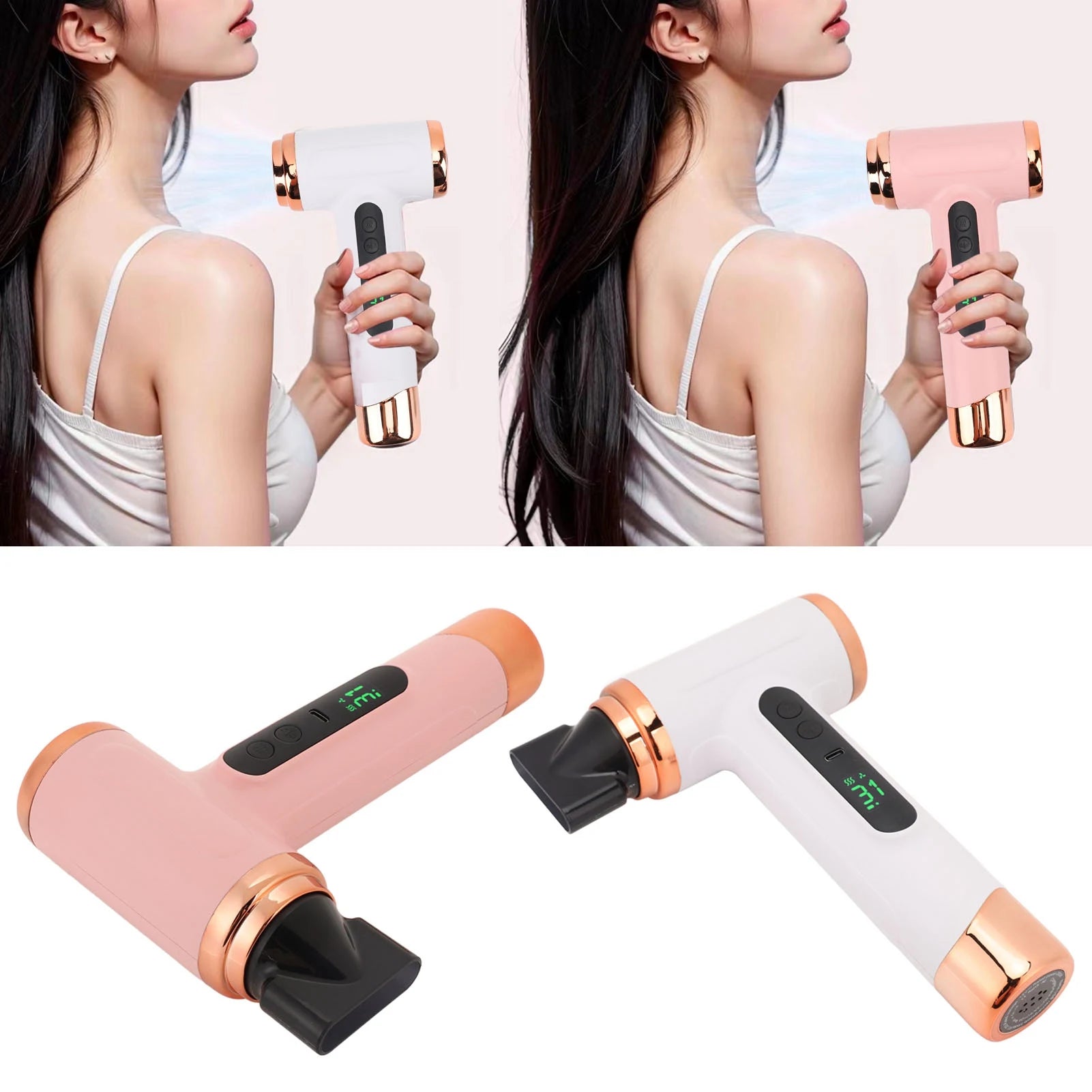 Aramox Portable Cordless Hair Dryer — USB Rechargeable with Hot and Cold Air