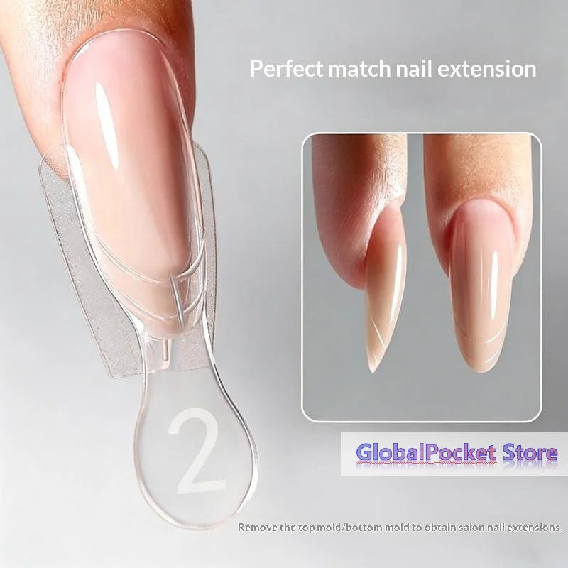 Dual-Form Nail Extension Set — 168 Piece Clear Gel Molds for DIY Manicures