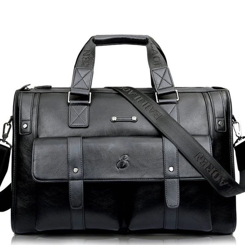 Men's Leather Business Briefcase — Large Capacity Laptop Messenger Bag
