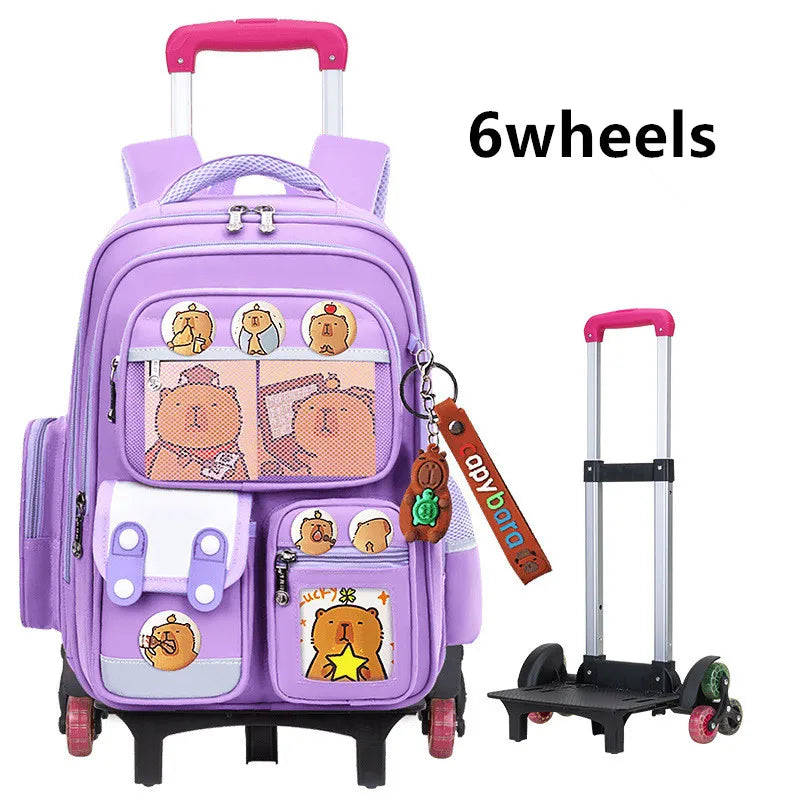 Kids Rolling School Bag — High Capacity Trolley Backpack with Wheels
