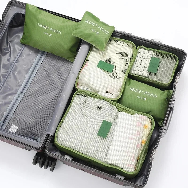 6-Piece Travel Packing Cube Set — Luggage Organizer & Laundry Pouches