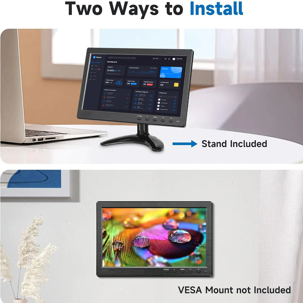 AISHICHEN Portable Computer Monitor — Multi-Interface Display for Gaming and Computing