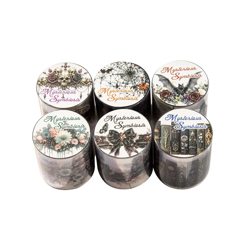 Gothic Skeleton PET Washi Tape — Aesthetic Decor for Scrapbooking & Journals