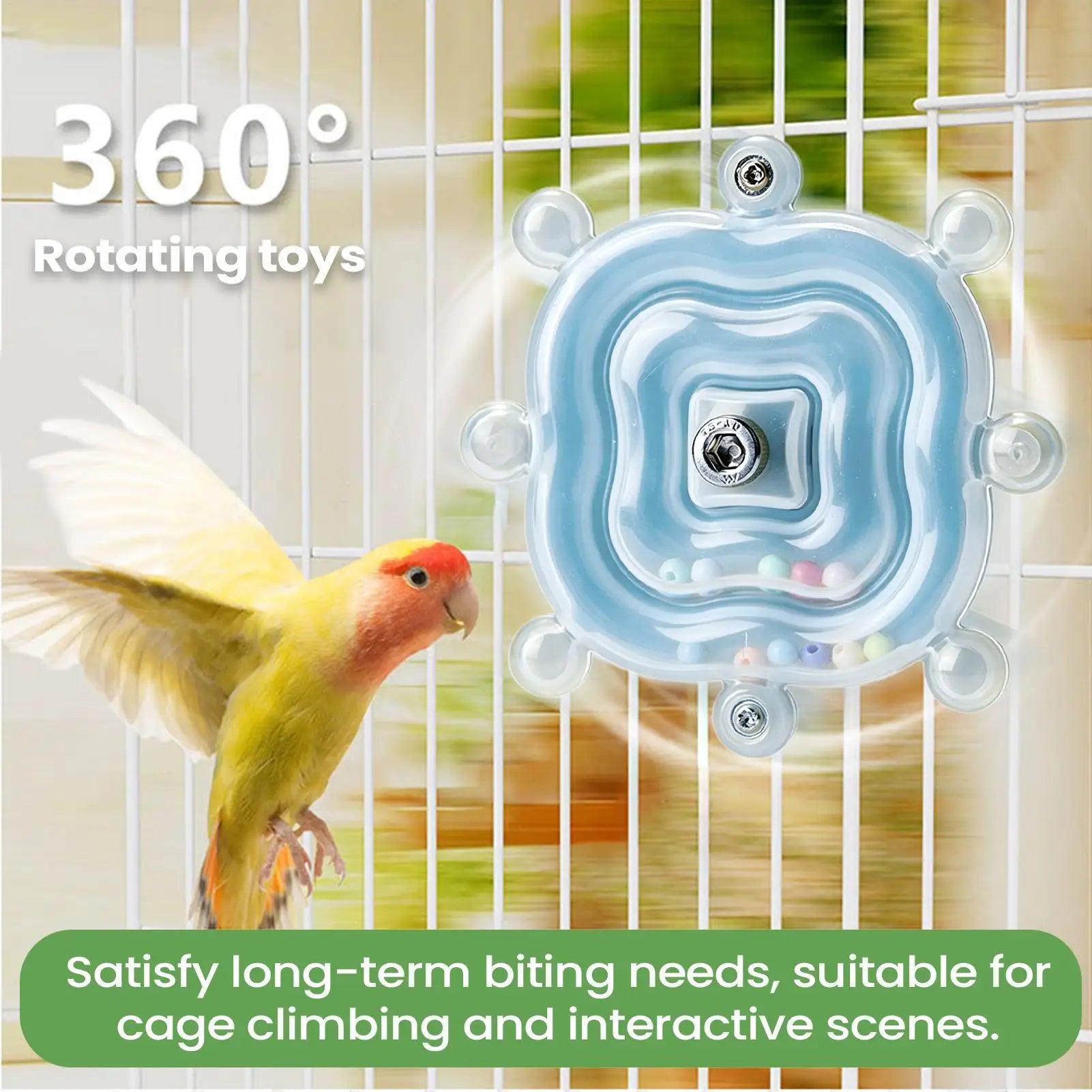 Rotating Interactive Bird Toy — Mental Stimulation & Beak Health Enrichment