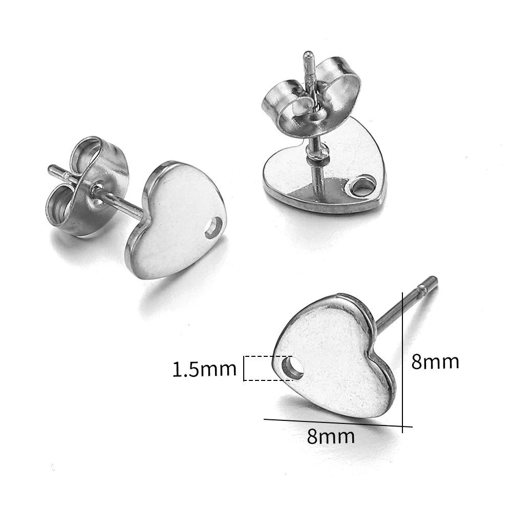 MINGXUAN Stainless Steel Earring Studs — DIY Jewelry Making Base Pins