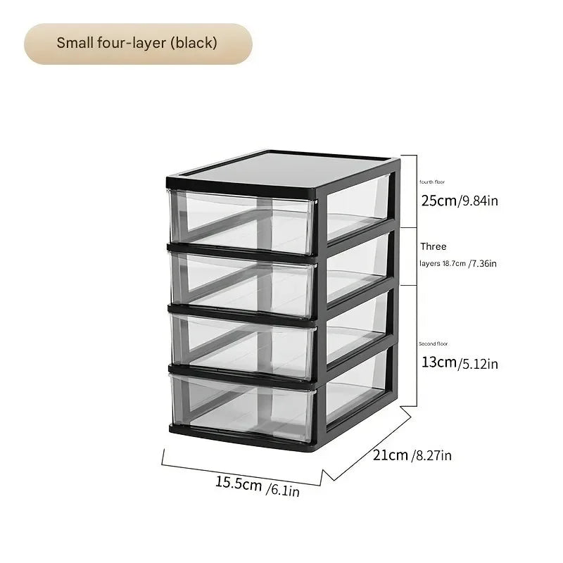 Transparent Desktop Storage Box — Multi-Tier Organizer for Stationery & Cosmetics