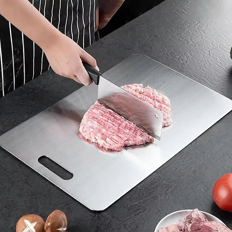 Stainless Steel Cutting Board — Durable Double-Sided Kitchen Prep Surface