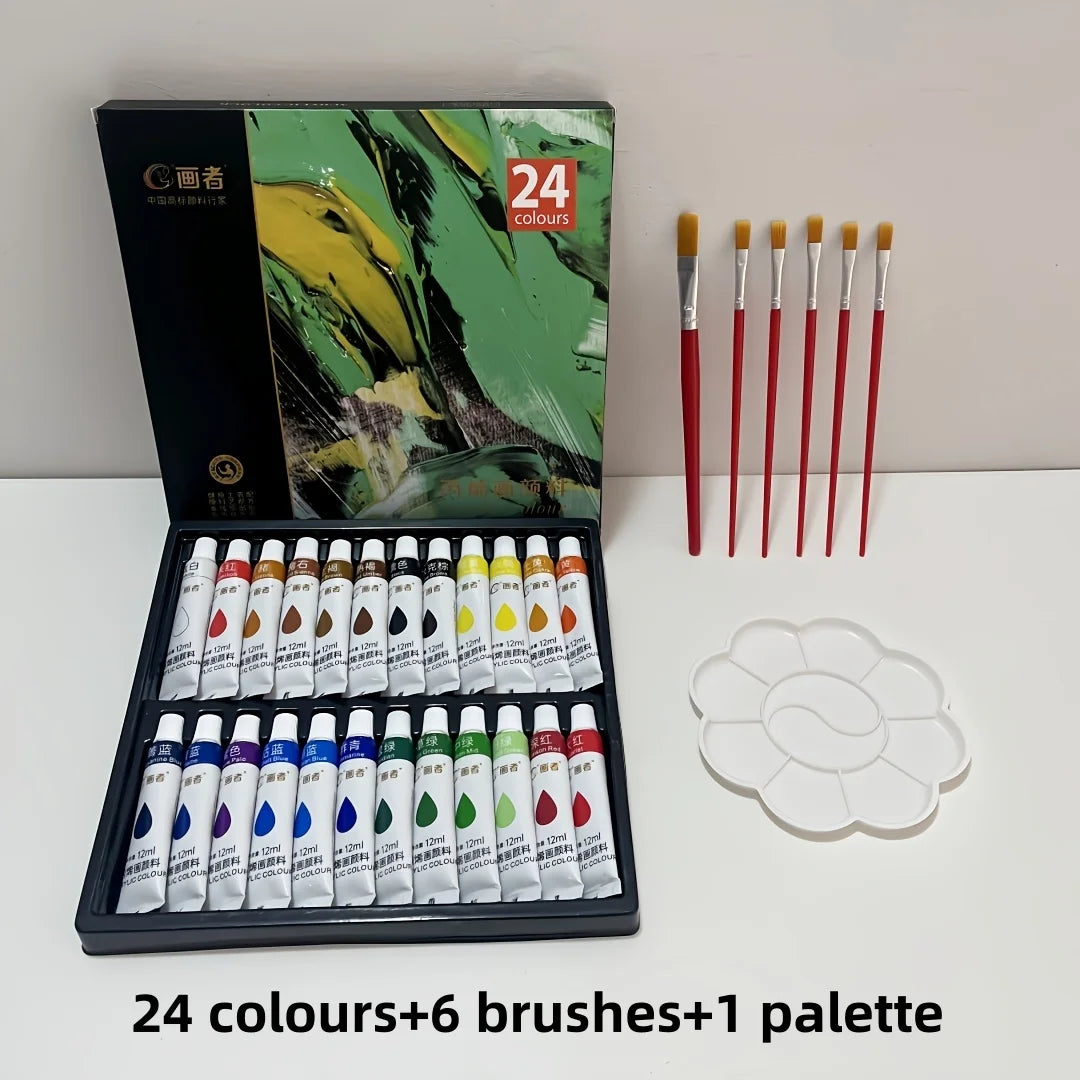 Vibrant Acrylic Paint Set — High Intensity Colors for Canvas and Glass