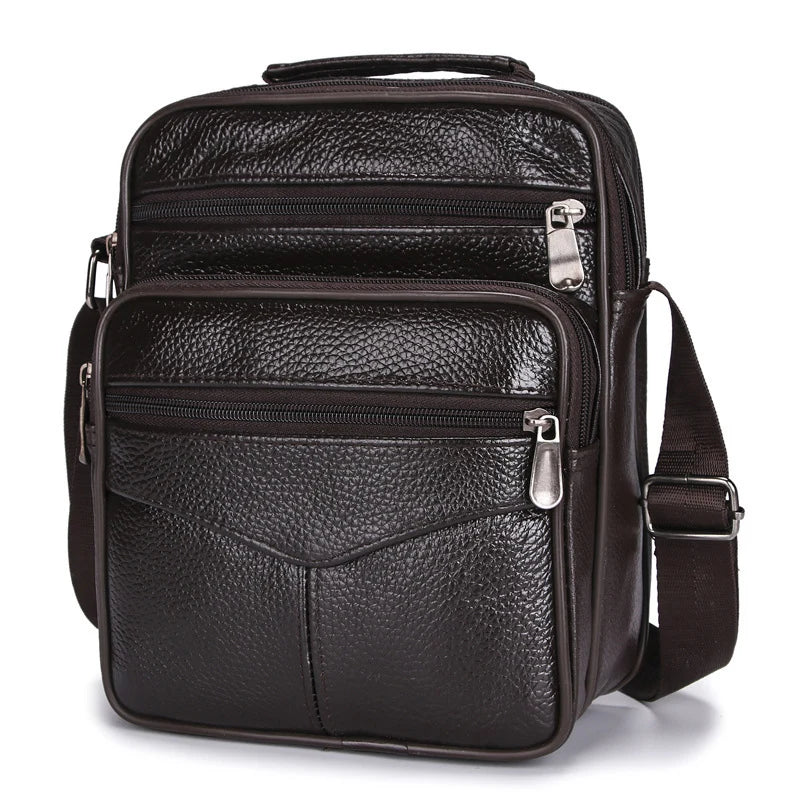 scione Men's Messenger Bag — Multi-Functional PU Leather Crossbody