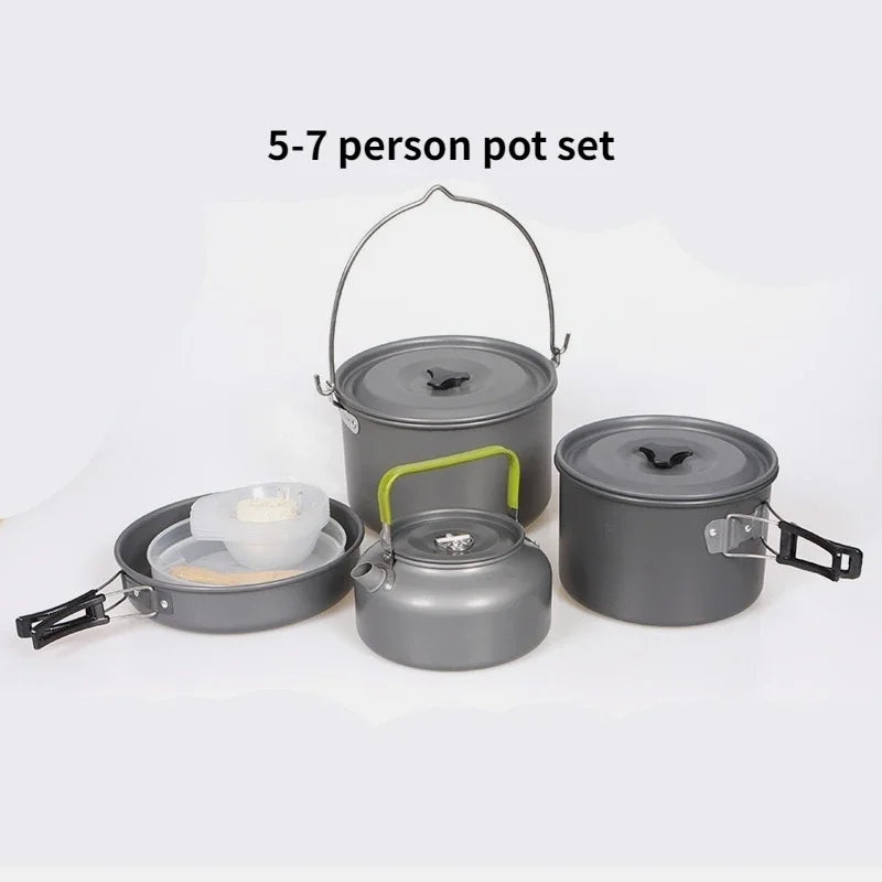 leaftour Camping Cookware Set — Lightweight Aluminum Pot and Pan Kit