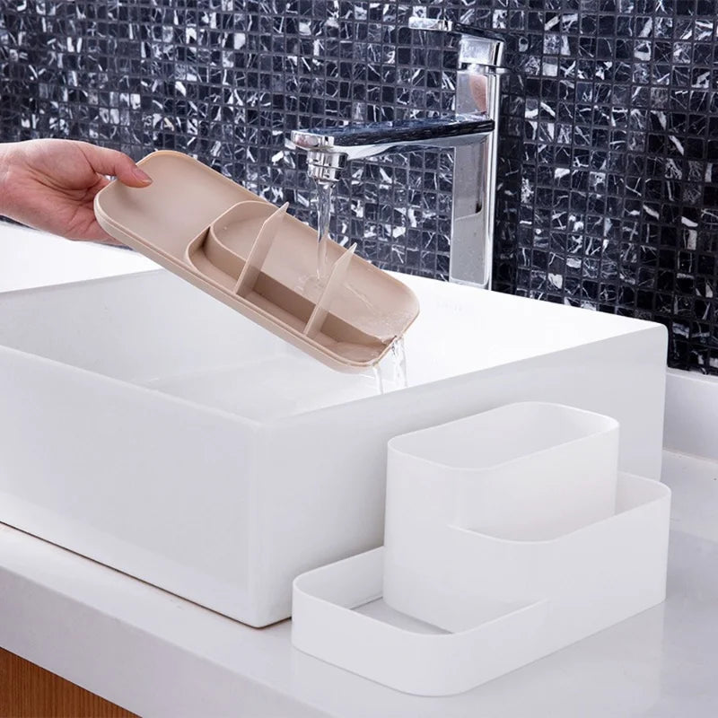 Creative Makeup Organizer Box — Multi-Compartment Cosmetic Storage with Drawer