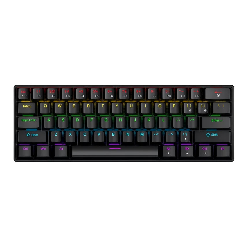 FREEWOLF K61 Mechanical Keyboard — Compact 60% RGB Wired Gaming Layout