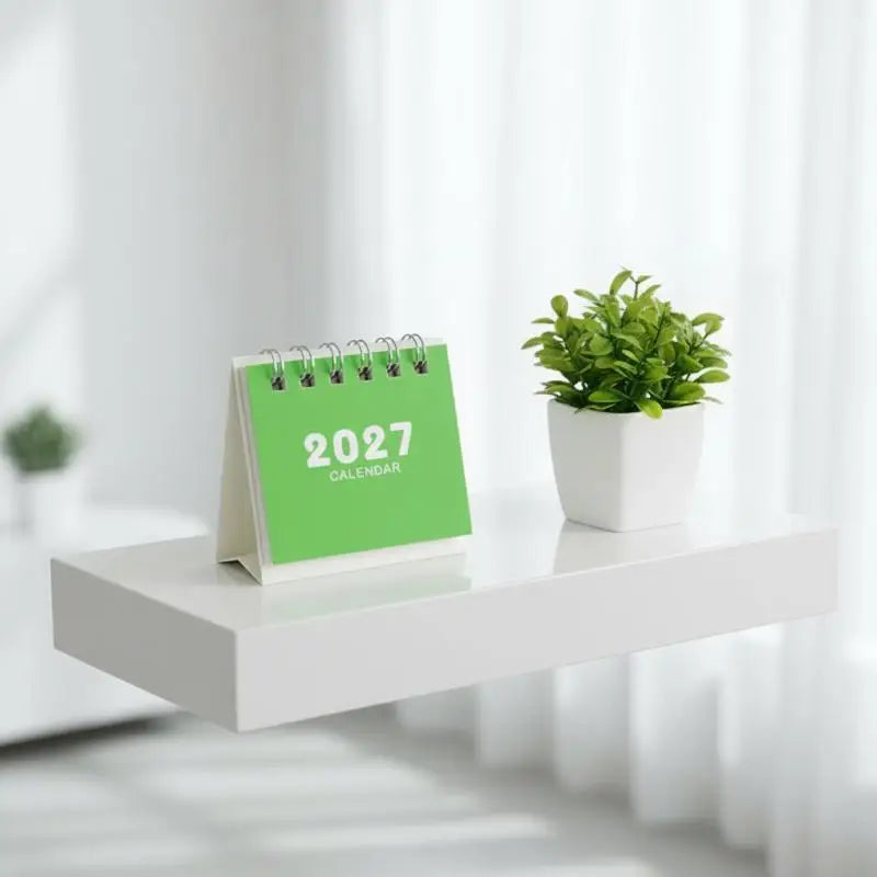eelhoe 2027 Mini Desk Calendar — Portable Daily Planner for Home and Office