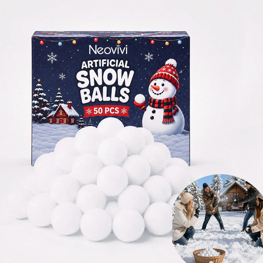 Artificial Snow Balls — Festive Winter Party Decor, 50 Piece Set