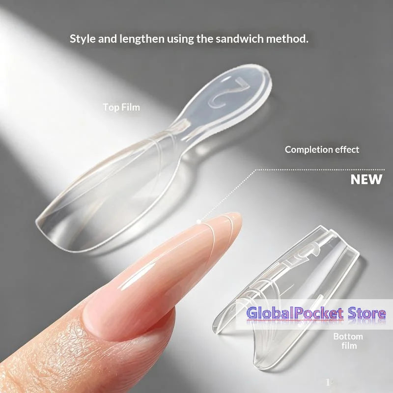 Dual-Form Nail Extension Set — 168 Piece Clear Gel Molds for DIY Manicures