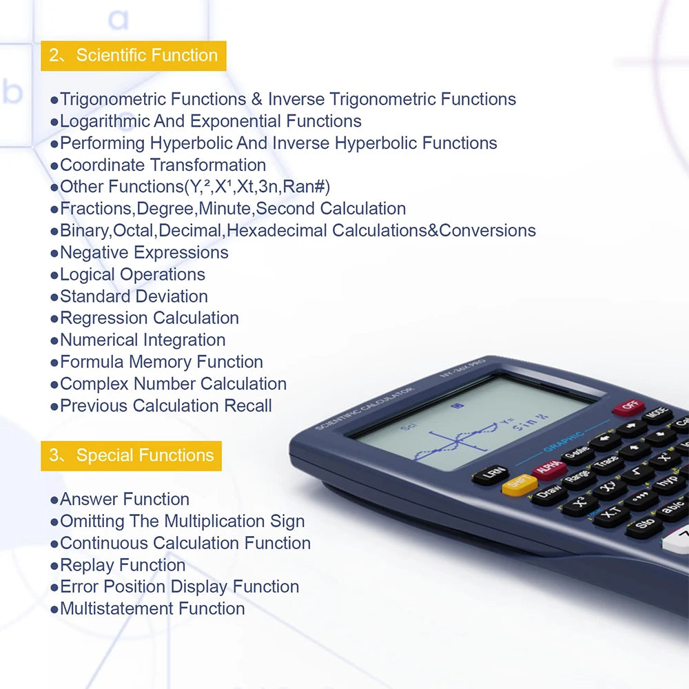 NeWYeS 36X Pro Scientific Calculator — High-Resolution Graphing Tool, Blue