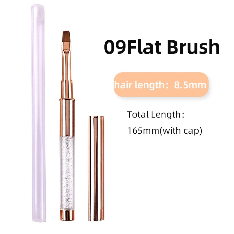 Rose Gold Nail Art Brush Set — Professional Manicure & Acrylic Tools