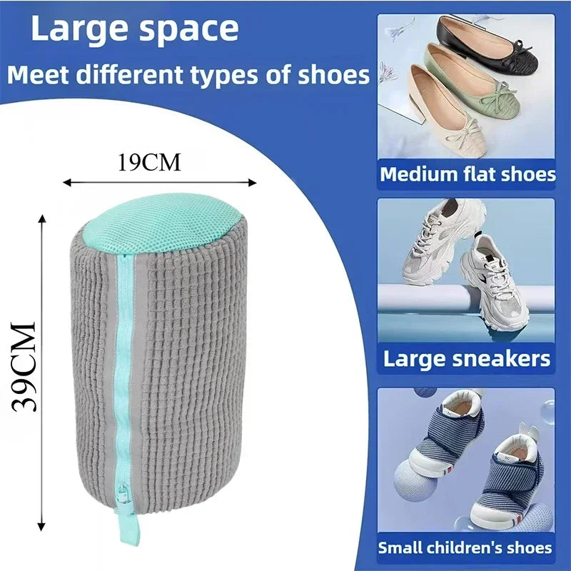 Machine Washable Shoe Laundry Bag — Durable Polyester Protector with Adjustable Strap