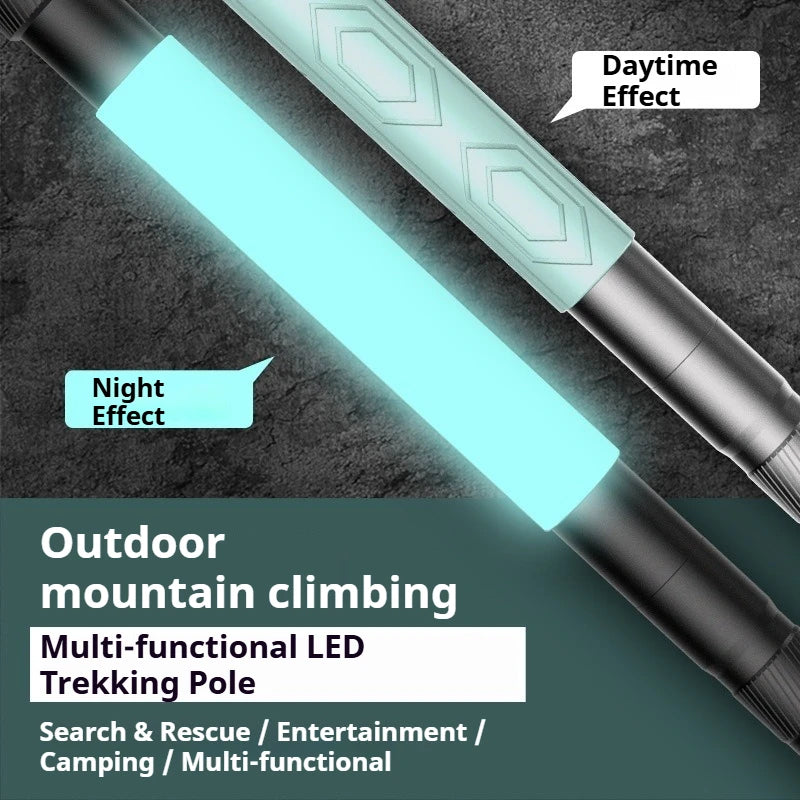 MDNG Foldable Luminous Walking Stick — Lightweight Aluminum Hiking Pole