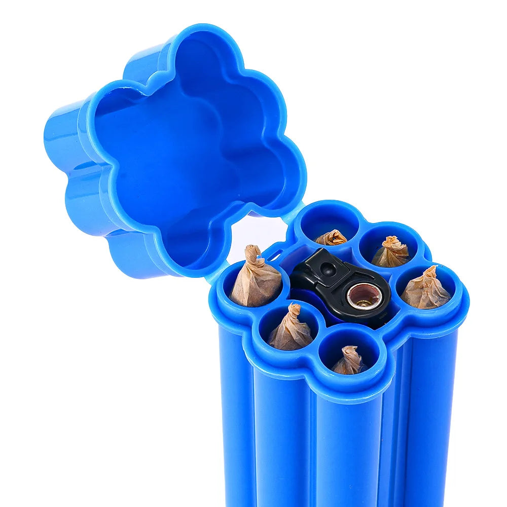 Six-Hole Lighter and Cigarette Storage Tube — Cone-Shaped Smoking Accessory